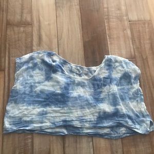 Tie die linen flowy crop top